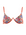 San Rini Swim Emmily Top – Evora print, underwire triangle bikini top with red straps