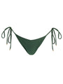 Green bikini bottom with tie sides on a white background