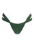 Green bikini bottom with a unique design on a white background