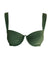 Green bikini top on a white background