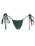 Green bikini bottom with tie sides on a white background