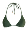 Green bikini top on a white background